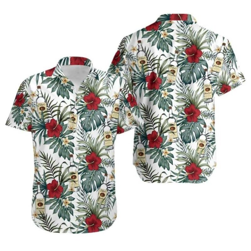 Titos floral flower leave pattern hawaiian shirt 1