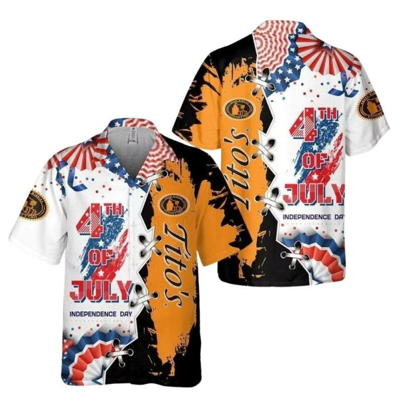Titos handmade vodka 4th of july hawaiian shirt 1