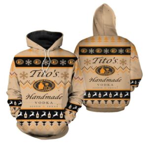 Tito's Handmade Vodka Christmas All Over Print Hoodie
