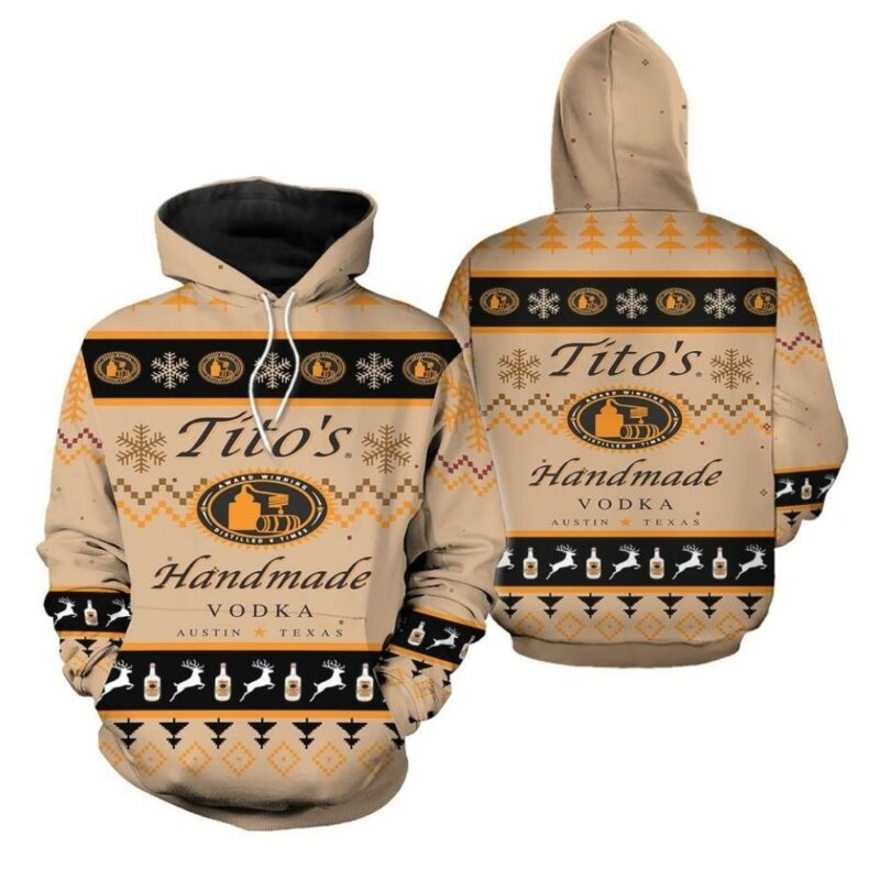 Titos handmade vodka christmas 3d hoodie 1