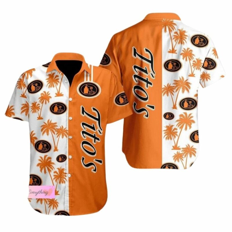 Titos logo in my heart with coconut tropical hawaiian shirt 1