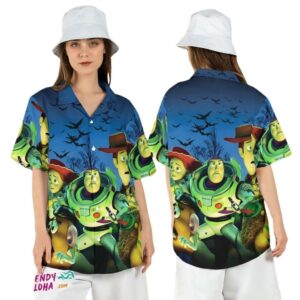 Toy Story Woody Buzz Jessie Spooky Disneyland Halloween Hawaiian Shirt