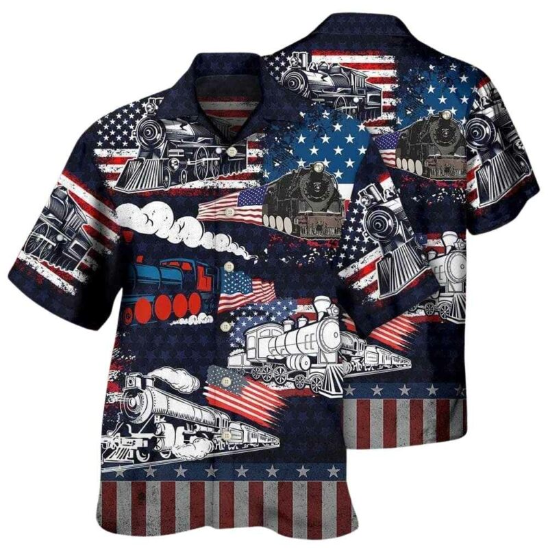 Train independence day hawaiian shirt 1