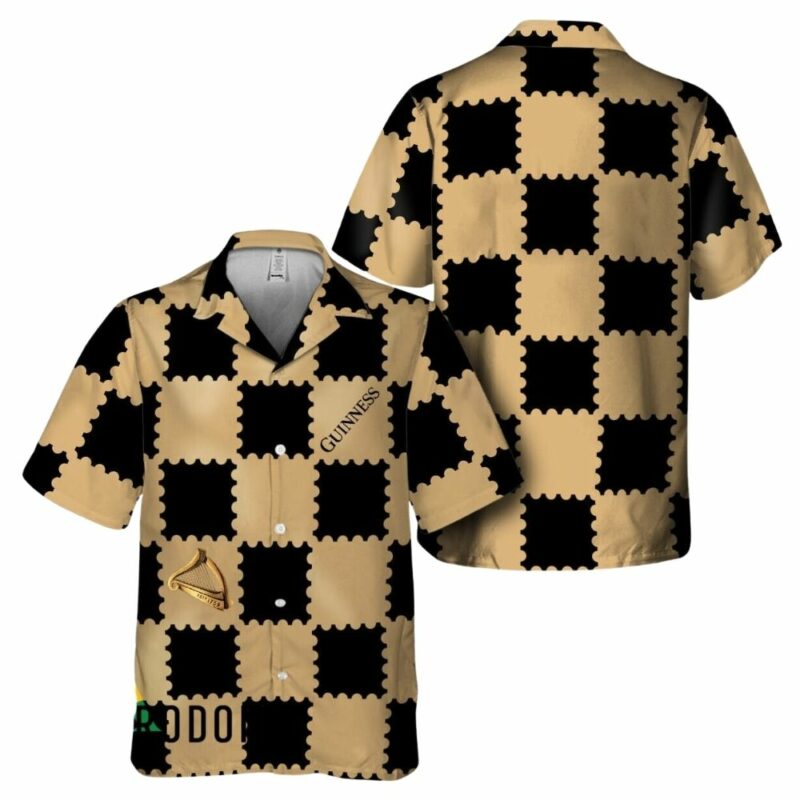 Trendy Gingham Guinness Beer Hawaiian Shirt