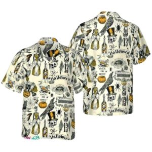 Trickery Halloween Pattern Hawaiian Shirt