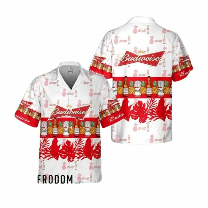 Tropical Pineapple Budweiser Hawaiian Shirt