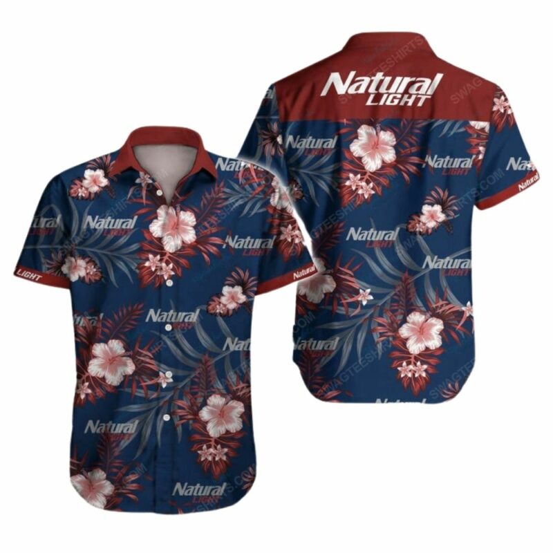 Tropical natural light beer summer vacation hawaiian shirt 1