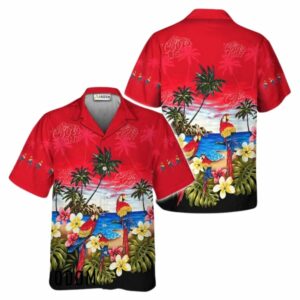 Tropical Vibes Coors Light Parrot Flower Hawaiian Shirt