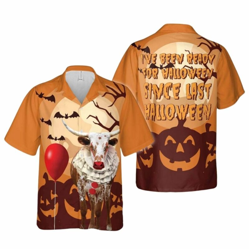 Tx longhorn halloween ready hawaiian shirt 1