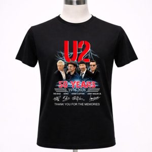 U2 50 Years 1976-2026 Thank You For The Memories Signatures Shirt