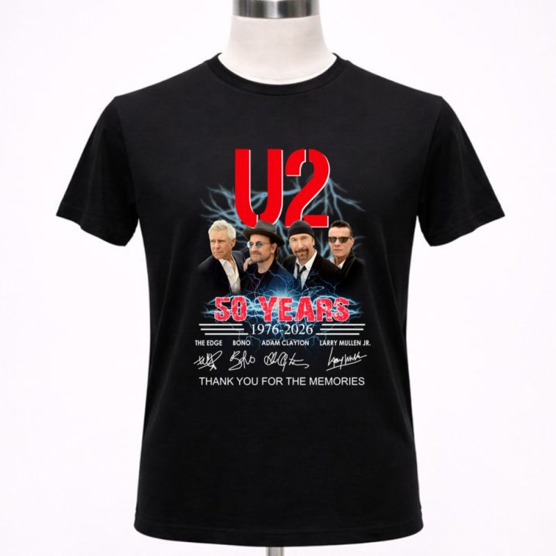 U2 50 Years 1976 2026 Thank You For The Memories Signatures 1 T Shirt 5