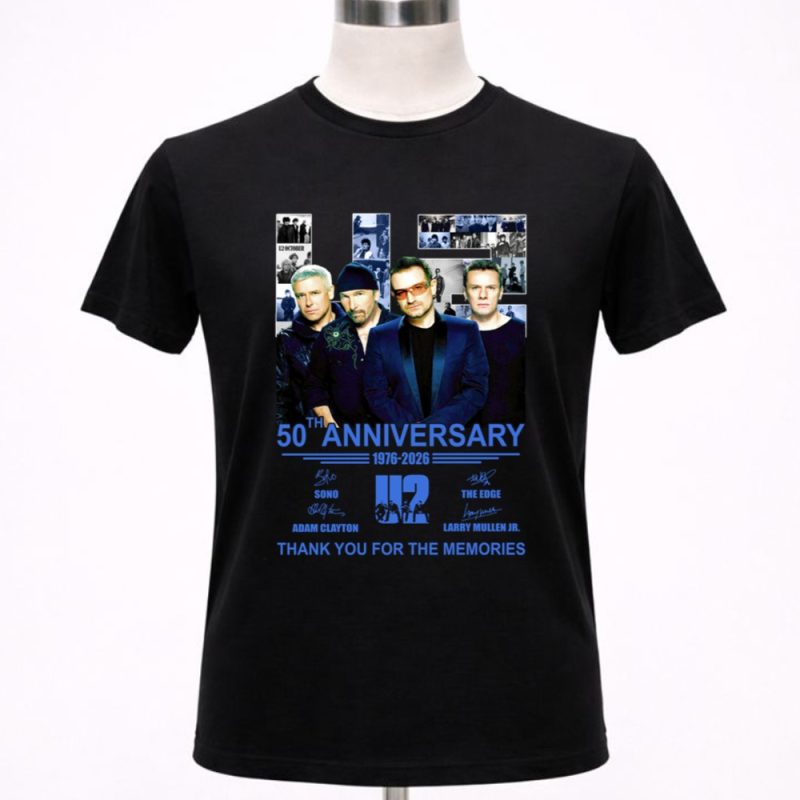 U2 Band 50 Years 1976 2026 Signatures Thank You For The Memories 1 T Shirt 6