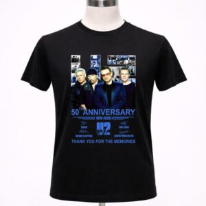 U2 Band 50 Years 1976-2026 Signatures Thank You For The Memories Shirt