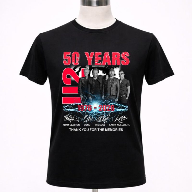 U2 band 50 years 1976 2026 signatures 1 T Shirt 8