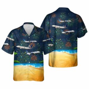 United Airlines Fleet 4th Of July Hawaiian Shirt