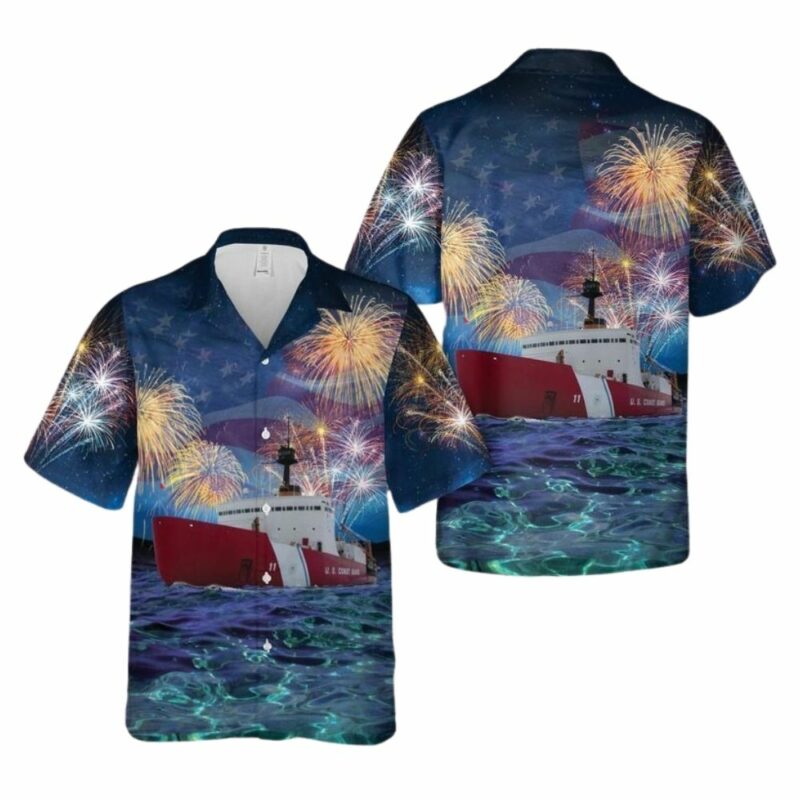 United states coast guard uscgc polar sea wagb 11 for 4th of july hawaiian shirt 1
