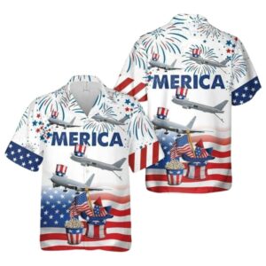 Us Air Force Boeing Kc 46 Pegasus For 4th Of July Hawaiian Shirt