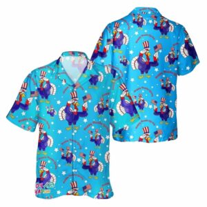 USA Flag Turkey Lover Thanksgiving Day Hawaiian Shirt