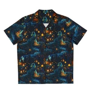 Van Gogh Inspired Spooky Graveyard Halloween Hawaiian Shirt