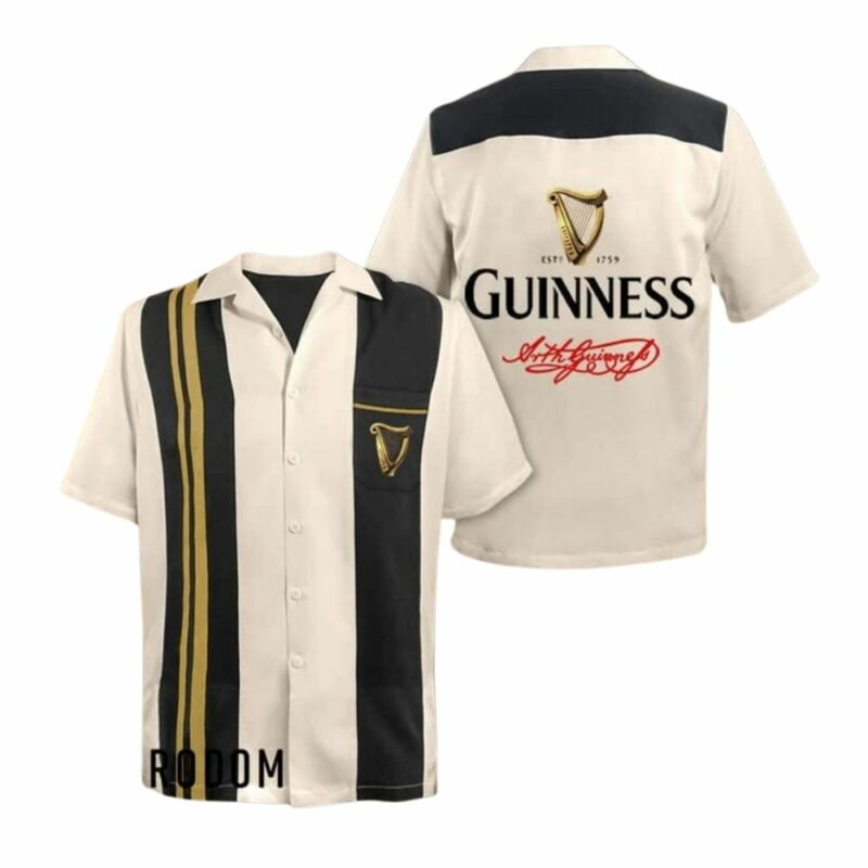 Vintage Beige Guinness Hawaiian Shirt