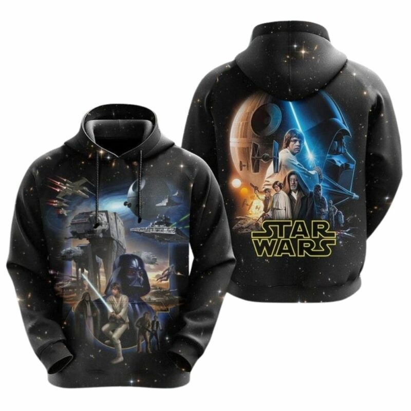 Vintage star wars characters 3d hoodie 1