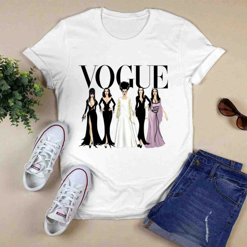 Vogue Horror Morticia Addams Vampira Lily Munster Morticia Addams And Elvira 0 T Shirt