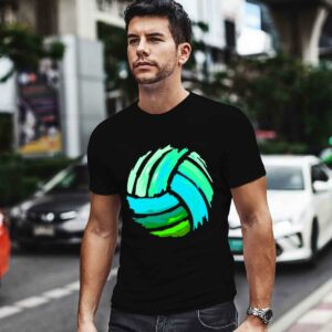 Volleyball Green Blue Brushstroke 0 T Shirt