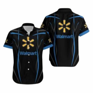 Walmart Black Uniform Hawaiian Shirt