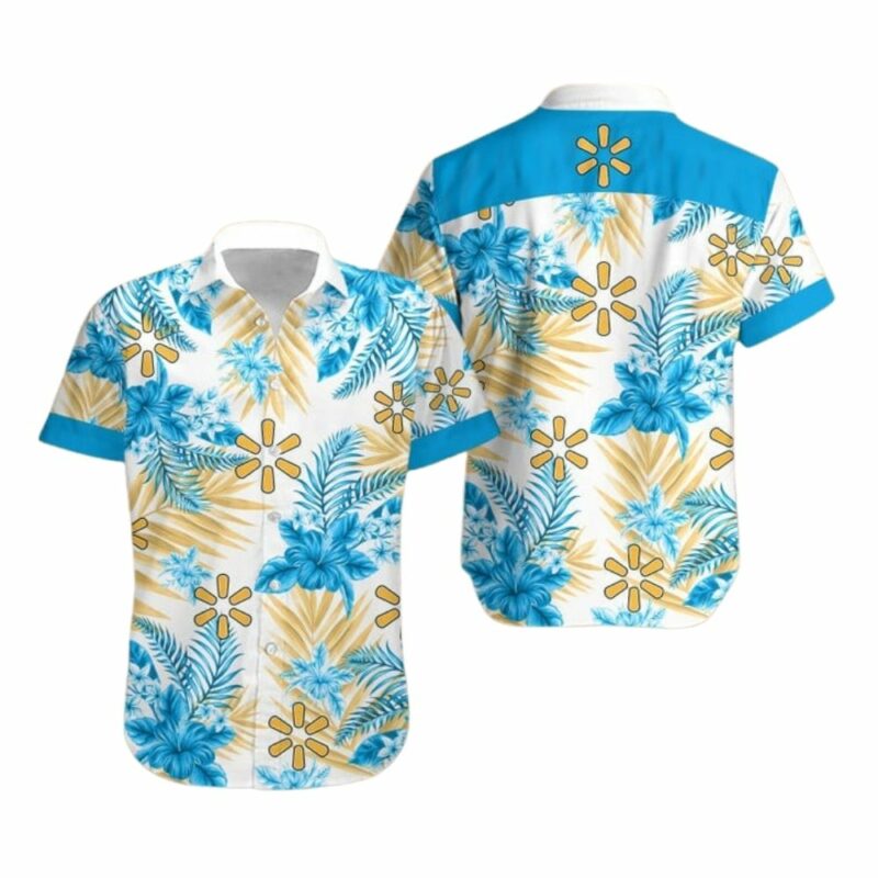 Walmart floral flower leave pattern tropical hawaiian shirt 1