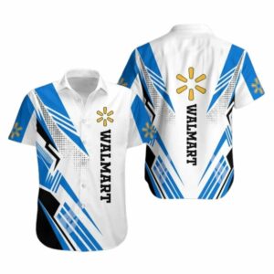 Walmart In My Heart White Black And Blue Hawaiian Shirt