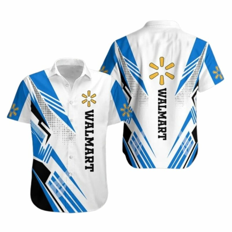 Walmart in my heart white black and blue hawaiian shirt 1