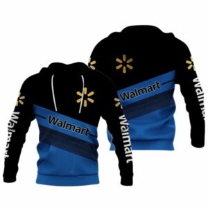 Walmart Logo Black And Blue All Over Print Hoodie