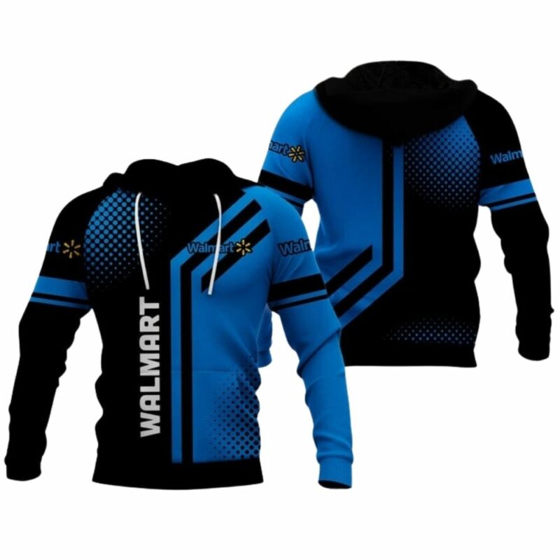 Walmart logo black and blue funny 3d hoodie 1