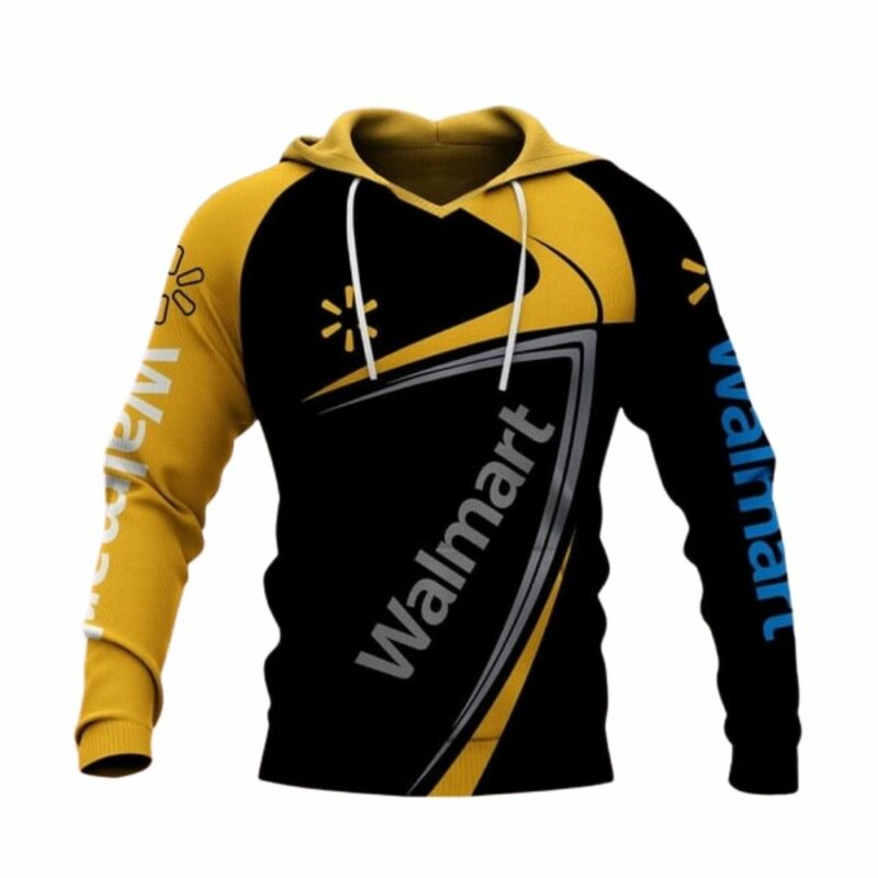 Walmart logo black and orange 3d hoodie 1