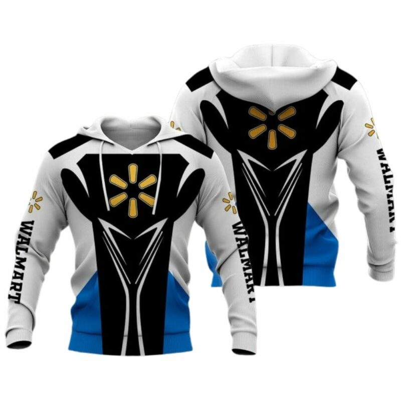 Walmart logo black white and blue uniform 3d hoodie 1
