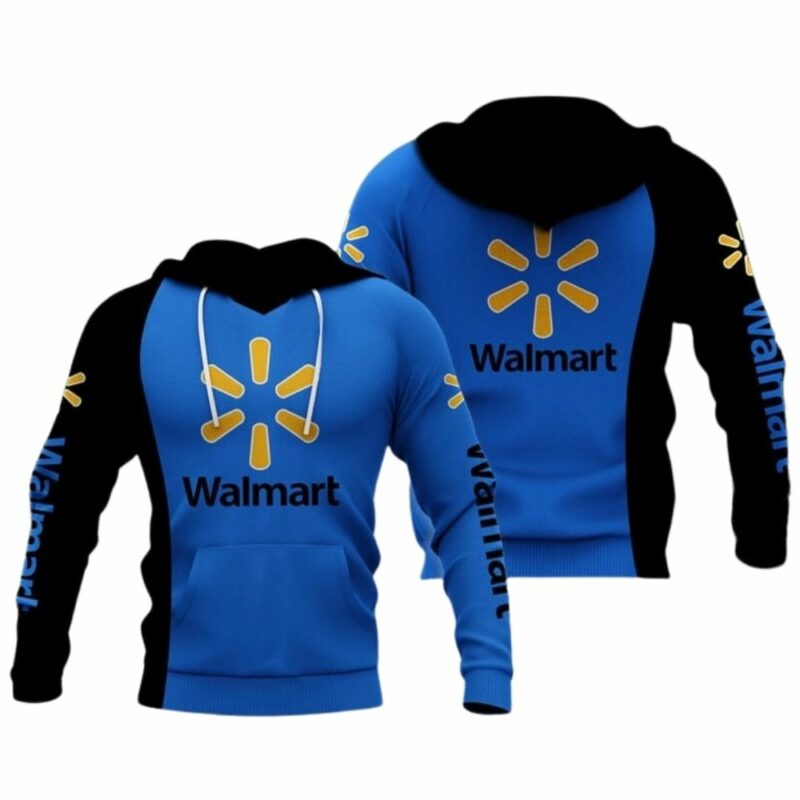 Walmart logo blue and black funny 3d hoodie 1