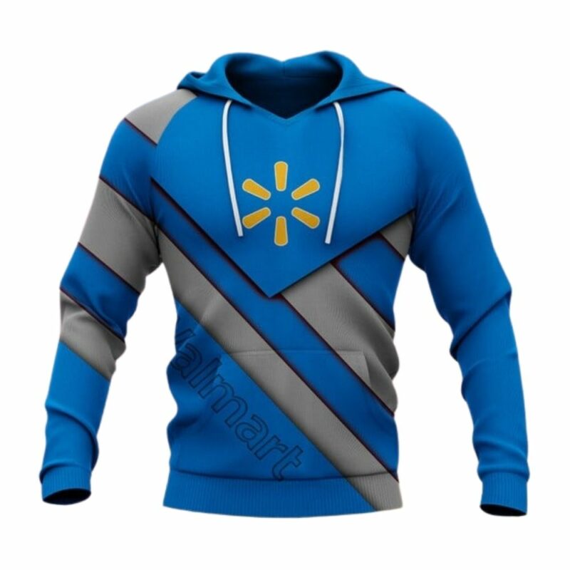 Walmart logo blue and grey 3d hoodie 1