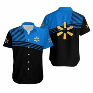 Walmart Logo In My Heart Black And Blue Hawaiian Shirt