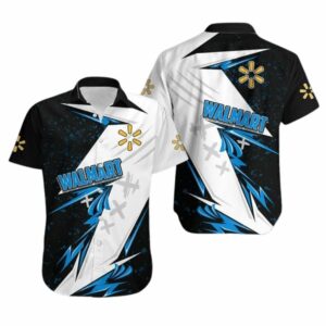 Walmart Logo In My Heart Black And White Hawaiian Shirt