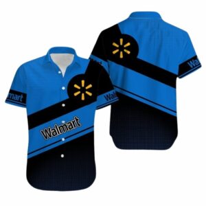 Walmart Logo In My Heart Blue And Black Hawaiian Shirt