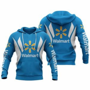 Walmart Logo White And Blue Funny All Over Print Hoodie