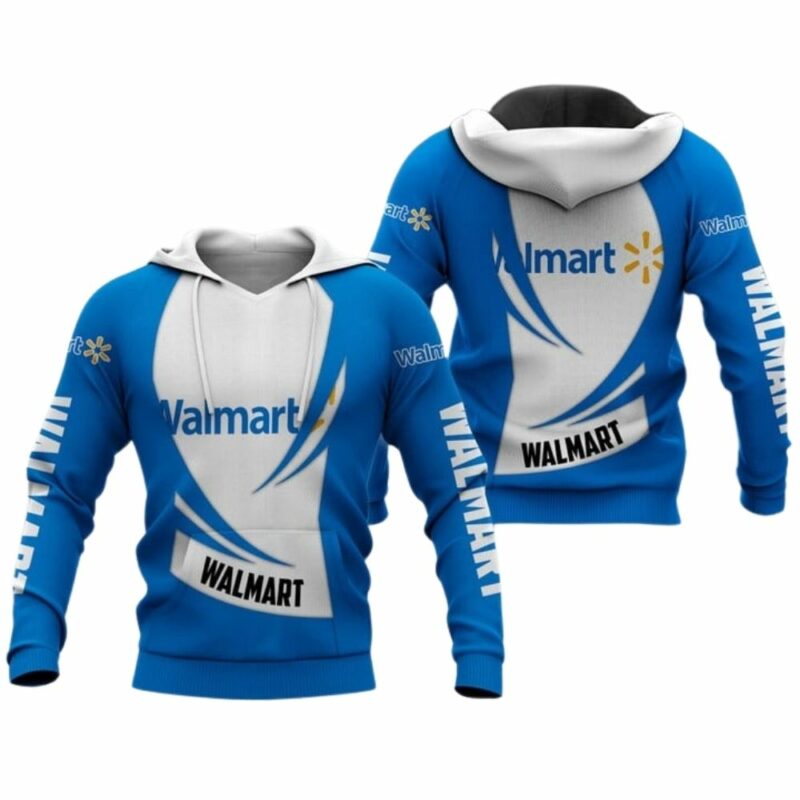 Walmart logo white and blue 3d hoodie 1