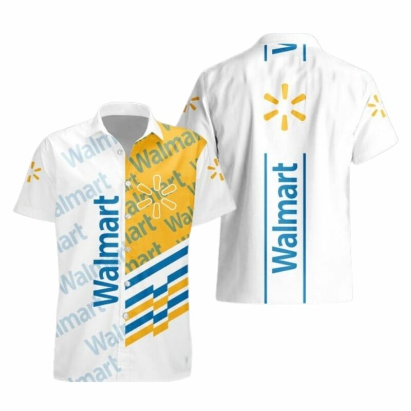 Walmart logo white hawaiian shirt 1