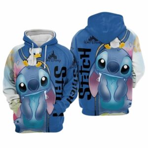 Walt Disney Stitch Flower All Over Print Hoodie