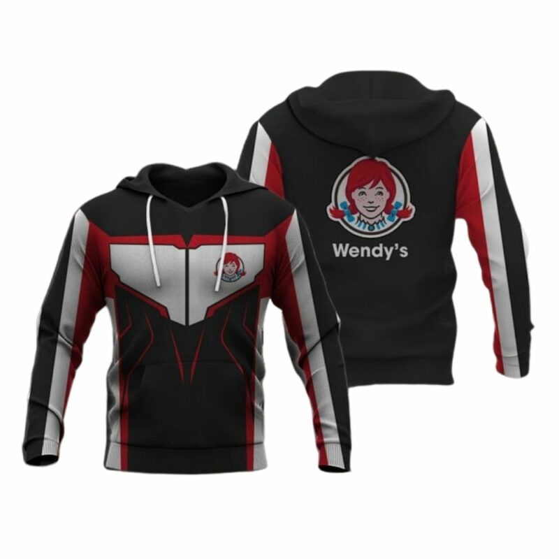 Wendys In My Heart Logo Black White And Red All Over Print Hoodie