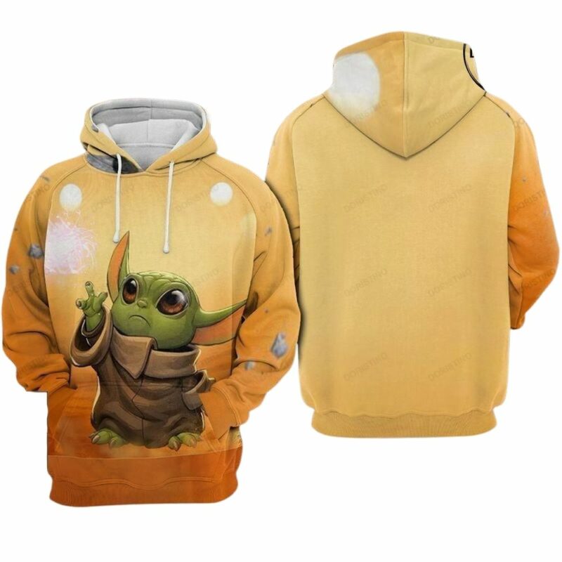 Yoda star wars cute love 3d hoodie 1