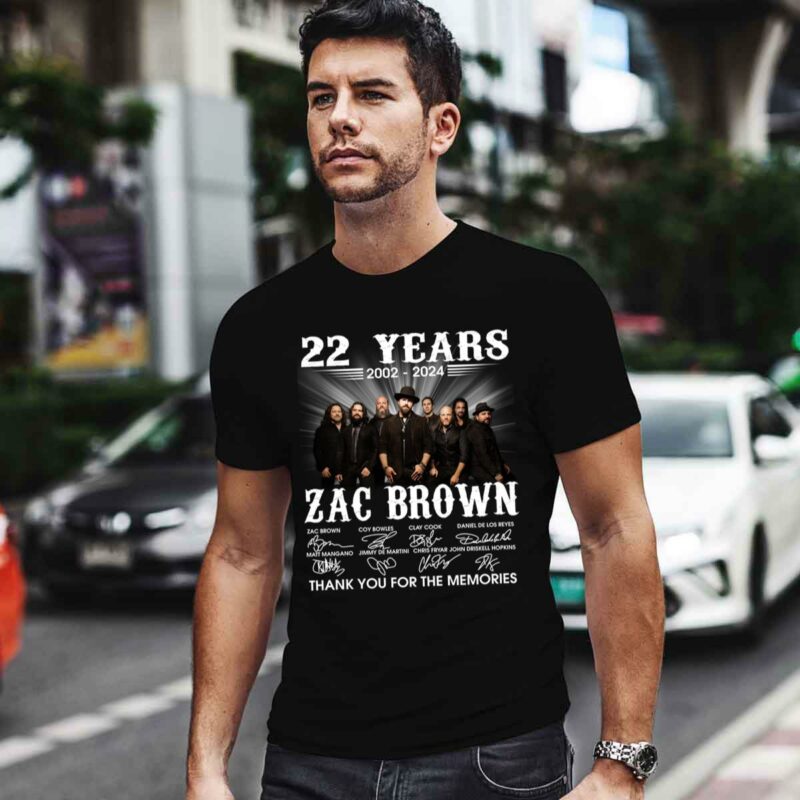 Zac Brown 22 Years Thank You For The Memories 4 T Shirt
