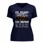 Zac Brown 24 Years Thank You For The Memories 9 Womens V Neck.jpg