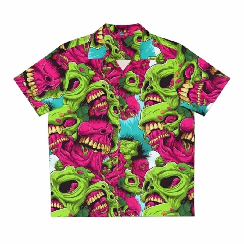 Zombie brain horror monster hawaiian shirt 1