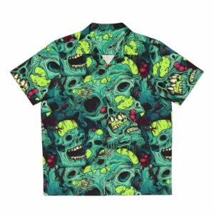 Zombie Brain Horror Tropical Scary Monster Hawaiian Shirt